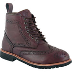 Black Officer  Brogue Motorcycle Boots