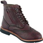 Black Officer  Brogue Motorcycle Boots