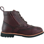 Black Officer  Brogue Motorcycle Boots