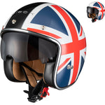 Black Classic Union Jack Open Face Motorcycle Helmet