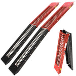 Black Pro Range (B5384) Steel Folding Motorcycle Ramp Red Black (Pair)