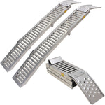 Black Pro Range (B5390) Tri-Fold Steel Motorcycle Loading Ramp Silver (Pair)