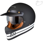 Black Royale Pureline Retro Motorcycle Helmet & Visor