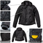 Black Premium Rocksolid Armoured Motorcycle Jacket