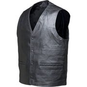 Black Blockade Leather Motorcycle Vest