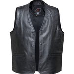 Black Blockade Leather Motorcycle Vest