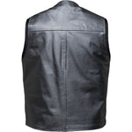 Black Blockade Leather Motorcycle Vest