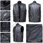 Black Highway Leather Motorcycle Vest