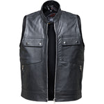 Black Highway Leather Motorcycle Vest