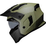 Black Street Fighter ECE R22.06 Matt Army Green Open Face Motorcycle Helmet and Internal Visor