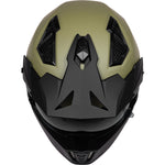 Black Street Fighter ECE R22.06 Matt Army Green Open Face Motorcycle Helmet and Internal Visor