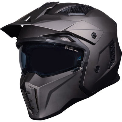 Black Street Fighter Open Face ECE R22.06 Motorcycle Helmet