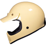 Black Royale II Retro ECE R22.06 Gloss Cream Motorcycle Helmet and Internal Visor