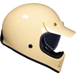 Black Royale II Retro ECE R22.06 Gloss Cream Motorcycle Helmet and Internal Visor