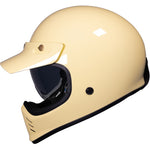 Black Royale II Retro ECE R22.06 Gloss Cream Motorcycle Helmet and Internal Visor