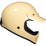 Black Royale II Retro ECE R22.06 Gloss Cream Motorcycle Helmet and Internal Visor