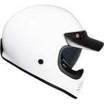 Black Royale II Retro ECE R22.06 Gloss White Motorcycle Helmet and Internal Visor