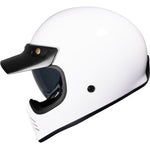 Black Royale II Retro ECE R22.06 Gloss White Motorcycle Helmet and Internal Visor