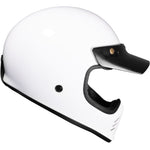 Black Royale II Retro ECE R22.06 Gloss White Motorcycle Helmet and Internal Visor