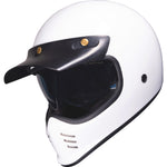 Black Royale II Retro ECE R22.06 Gloss White Motorcycle Helmet and Internal Visor