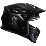 Black Street Fighter Vintage ECE R22.06 Gloss Polished Black Open Face Motorcycle Helmet and Internal Visor