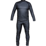 Black Windproof Base Layer Top & Trousers Black Kit