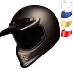 Black Royale II Retro ECE R22.06 Matt Bronze Motorcycle Helmet and Internal Visor