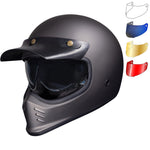 Black Royale II Retro ECE R22.06 Matt Bronze Motorcycle Helmet and Internal Visor