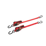 BikeService Retractable Ratchet Tie Downs Set - 2.4m (8ft)