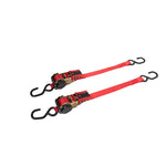 BikeService Retractable Ratchet Tie Down Set - 1.8m / 6ft