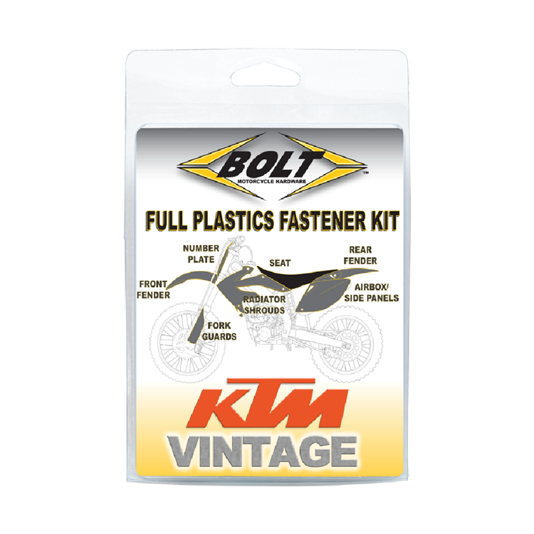 Bolt Hardware Plastic Fastener Kit - KTM 125cc-360cc 2 Stroke & 350cc-640cc 4 Stroke Models 1994-97