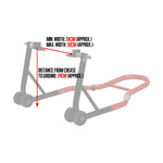 Black Pro Range Rear Paddock Stand (B5073 with Rubber Cradle Cup Adaptors)