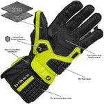 Black Raptor 390 Leather Motorcycle Gloves