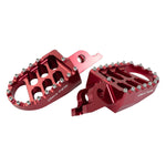 BikeTek Wide Foot Pegs - Honda CR 125/250 2002-07, CRF250R 2004-21 - Red