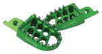 BikeTek Wide Foot Pegs - Kawasaki KXF250 2006-21, KXF450 2007-21, KX500 1993-2003 - Green