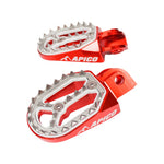 Apico Pro-Bite Motocross Foot Pegs - Husqvarna WR/CR/TE/TC/SM/SMR/TXC 50-610 1999-2013 - Red