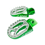 Apico Pro-Bite Foot Pegs - Kawasaki KX65 2000-23, KX85 2001-23 - Green