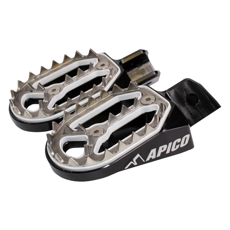 Apico Pro-Bite Foot Pegs - Yamaha PW50 1981-2022, PW80 1983-2006, DT 125/175 1974-75 - Black