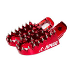 Apico Xtreme Foot Pegs - Beta RR 125-300 2T 2013-19, RR 350-520 4T 2010-19, Gas Gas EC/XC 2018-20 - Red