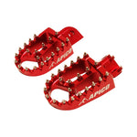 Apico Xtreme Foot Pegs - Honda CR 125/250 2002-07, CRF150 2007-24, CRF250R 2004-24, CRF450R 2002-24 - Red