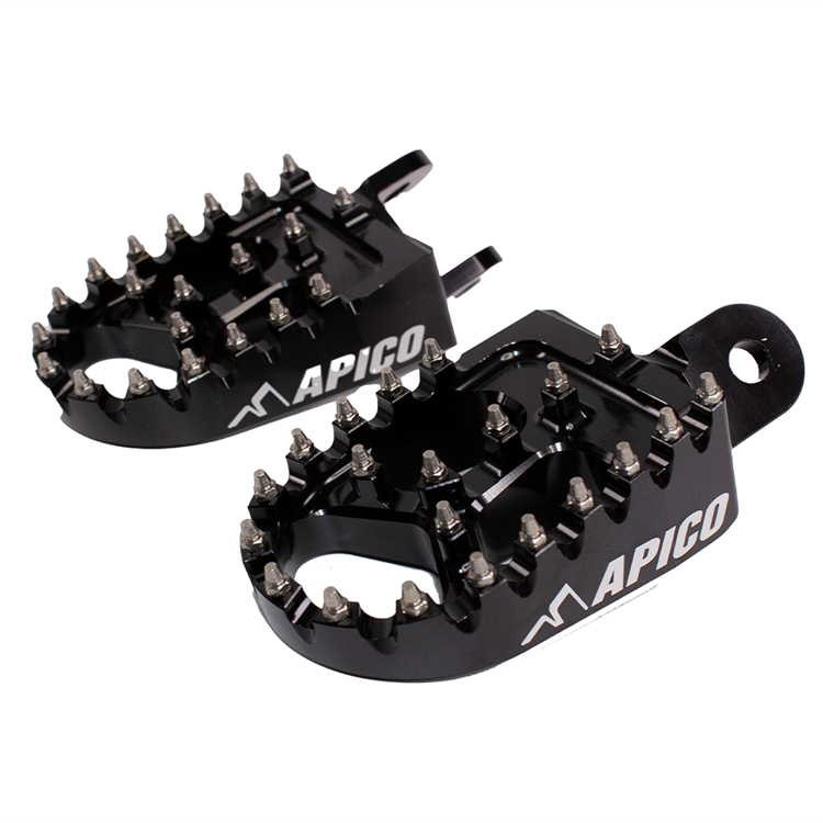 Apico Xtreme Foot Pegs - Honda CR 80/85 1996-2007, XR 400-650 1996-2021 - Black