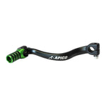 Apico Elite Gear Pedal - Kawasaki KX65 2000-22, Suzuki RM65 2003-05 - Black/ Green