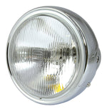 Bike It Chrome Single Beam H4 12V 60/55W Headlight With 7" Diameter