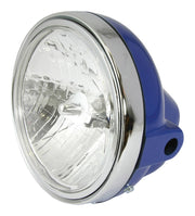 Bike It Universal 7" Round  12V 35W Headlight With Diamond Eye Lens - Blue