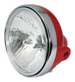 Bike It Universal 7" 12V 35W Round Headlight With Diamond Eye Lens - Red