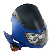 Bike It Universal Raptor Fairing 12V 25/25W Headlight With Indicators - Blue