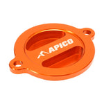 Apico Oil Filter Cover - KTM SXF450 2013-15, EXC-F450 2012-16, EXC500 2013-16 - Orange