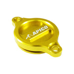 Apico Oil Filter Cover - Suzuki RMZ250 2007-22, RMZ450 2005-22 - Yellow