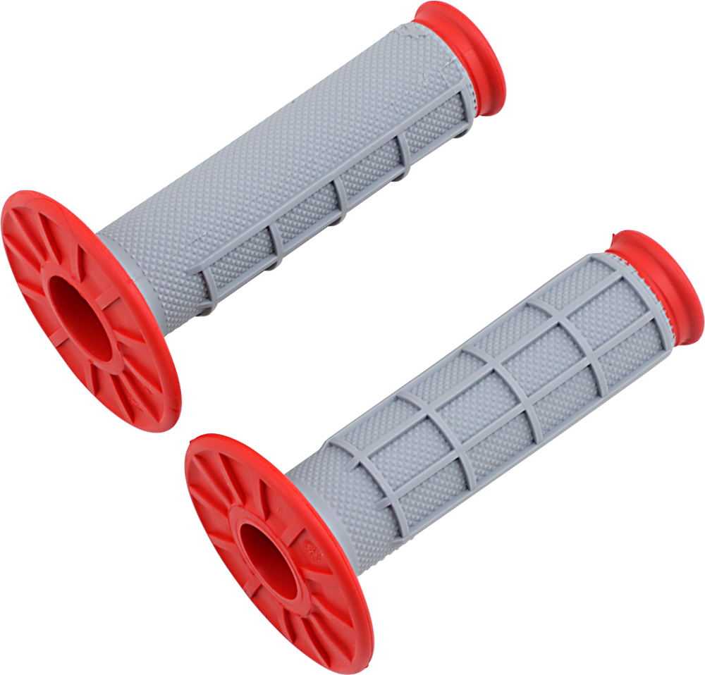 Renthal G156 MX Dual Compound 1/2 Waffle Grips - Grey/Red