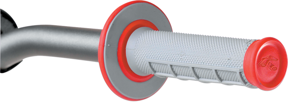 Renthal G156 MX Dual Compound 1/2 Waffle Grips - Grey/Red